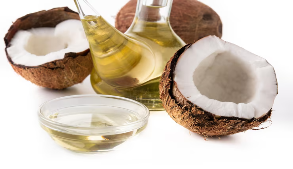 Coconut oil isolated white background